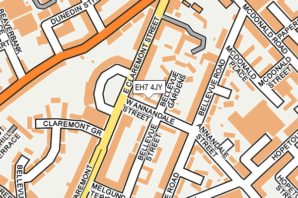 EH7 4JY map - OS OpenMap – Local (Ordnance Survey)