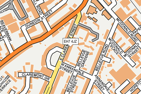 EH7 4JZ map - OS OpenMap – Local (Ordnance Survey)