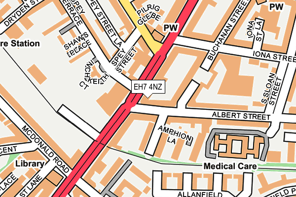 EH7 4NZ map - OS OpenMap – Local (Ordnance Survey)