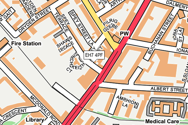 EH7 4PF map - OS OpenMap – Local (Ordnance Survey)