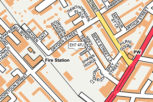 EH7 4PJ map - OS OpenMap – Local (Ordnance Survey)