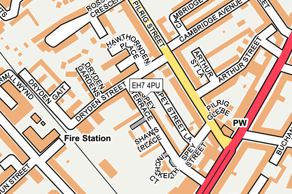 EH7 4PU map - OS OpenMap – Local (Ordnance Survey)