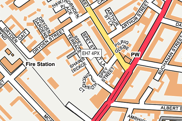 EH7 4PX map - OS OpenMap – Local (Ordnance Survey)