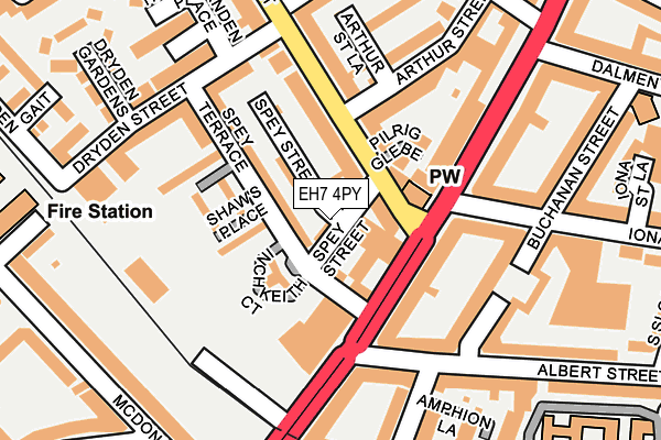 EH7 4PY map - OS OpenMap – Local (Ordnance Survey)