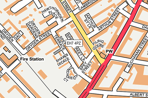 EH7 4PZ map - OS OpenMap – Local (Ordnance Survey)