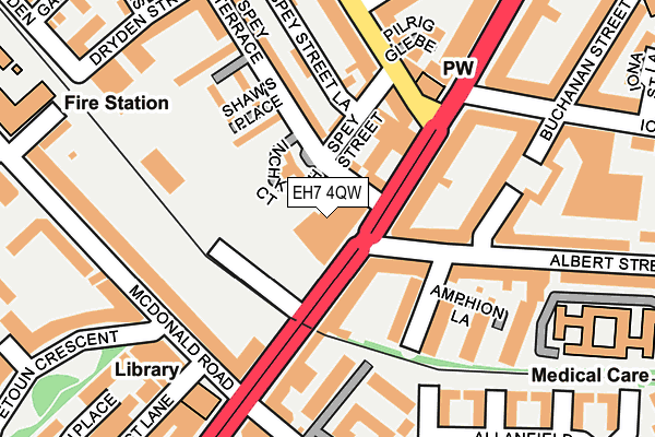 EH7 4QW map - OS OpenMap – Local (Ordnance Survey)