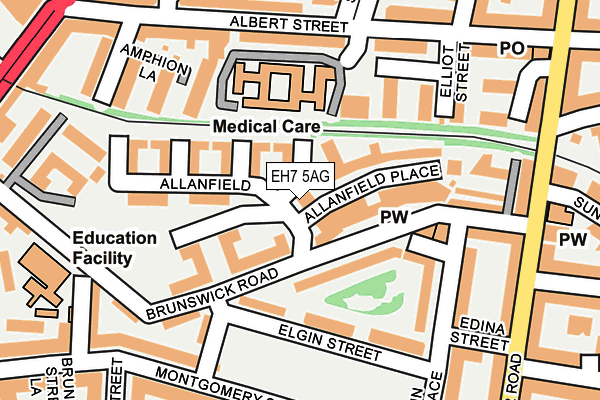 EH7 5AG map - OS OpenMap – Local (Ordnance Survey)