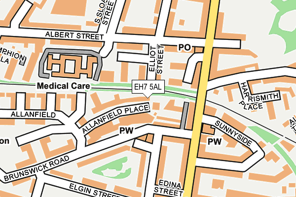 EH7 5AL map - OS OpenMap – Local (Ordnance Survey)