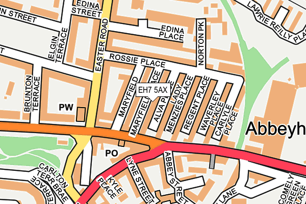 EH7 5AX map - OS OpenMap – Local (Ordnance Survey)