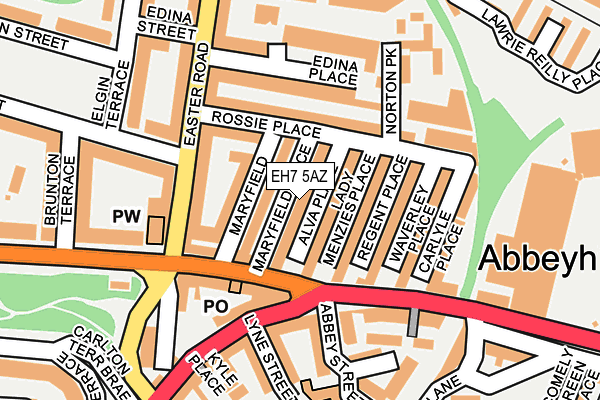 EH7 5AZ map - OS OpenMap – Local (Ordnance Survey)