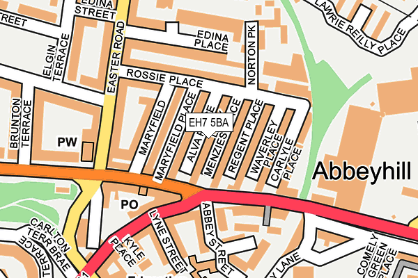 EH7 5BA map - OS OpenMap – Local (Ordnance Survey)