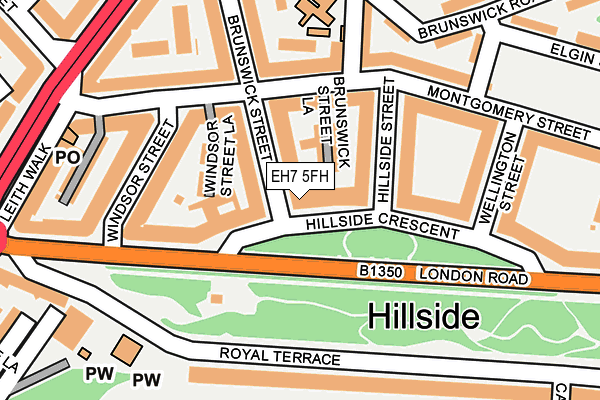 EH7 5FH map - OS OpenMap – Local (Ordnance Survey)