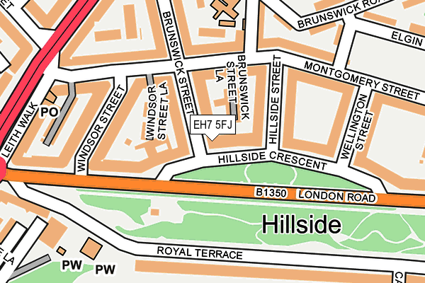 EH7 5FJ map - OS OpenMap – Local (Ordnance Survey)