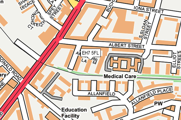 EH7 5FL map - OS OpenMap – Local (Ordnance Survey)