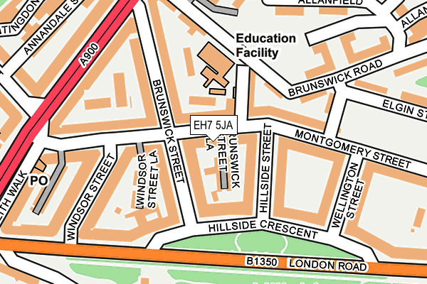 EH7 5JA map - OS OpenMap – Local (Ordnance Survey)