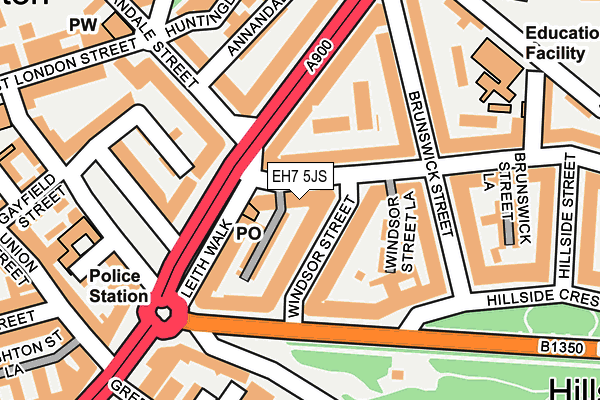 EH7 5JS map - OS OpenMap – Local (Ordnance Survey)