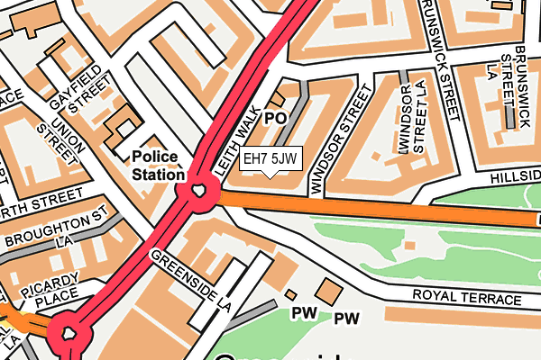 EH7 5JW map - OS OpenMap – Local (Ordnance Survey)