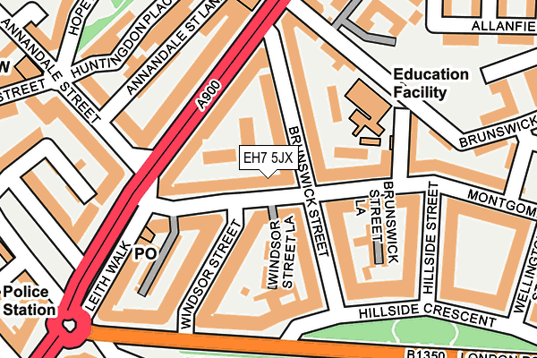 EH7 5JX map - OS OpenMap – Local (Ordnance Survey)