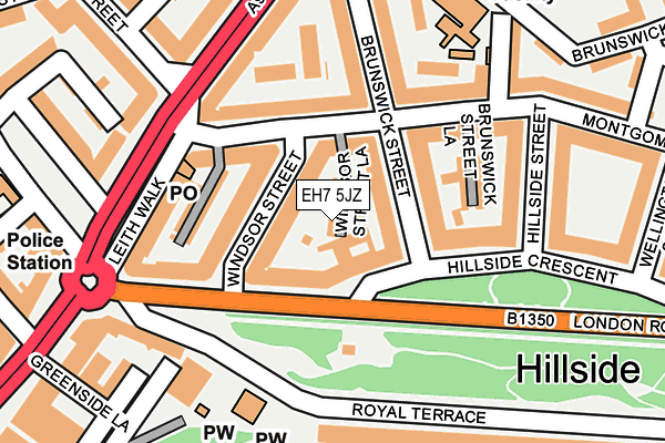 EH7 5JZ map - OS OpenMap – Local (Ordnance Survey)