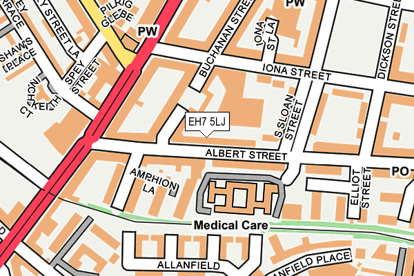 EH7 5LJ map - OS OpenMap – Local (Ordnance Survey)