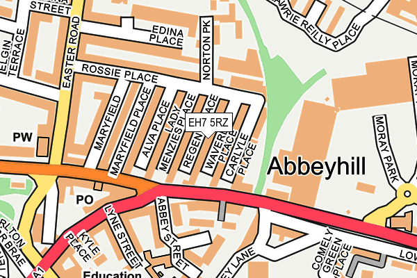 EH7 5RZ map - OS OpenMap – Local (Ordnance Survey)