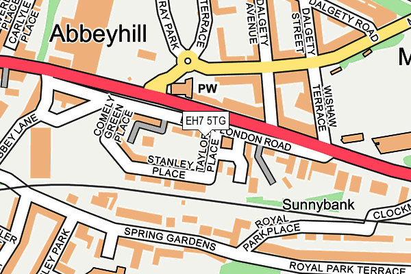 EH7 5TG map - OS OpenMap – Local (Ordnance Survey)