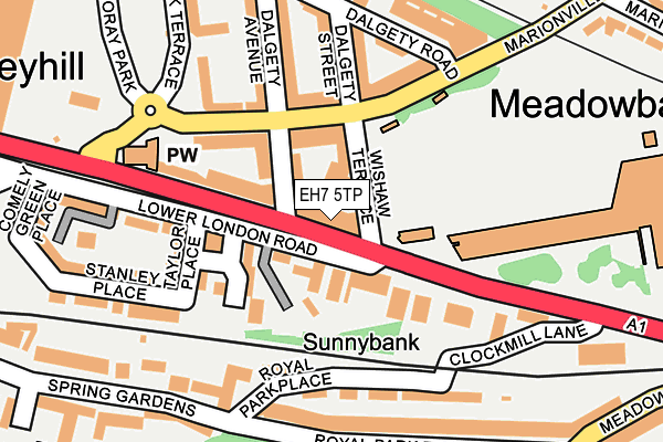 EH7 5TP map - OS OpenMap – Local (Ordnance Survey)