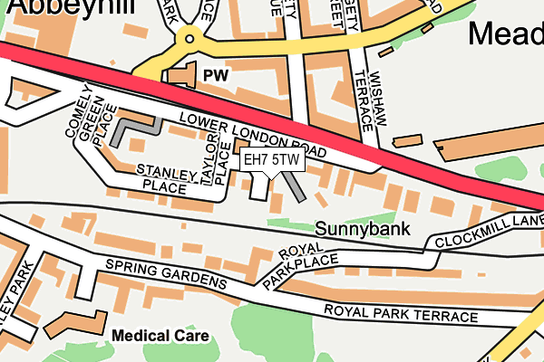 EH7 5TW map - OS OpenMap – Local (Ordnance Survey)