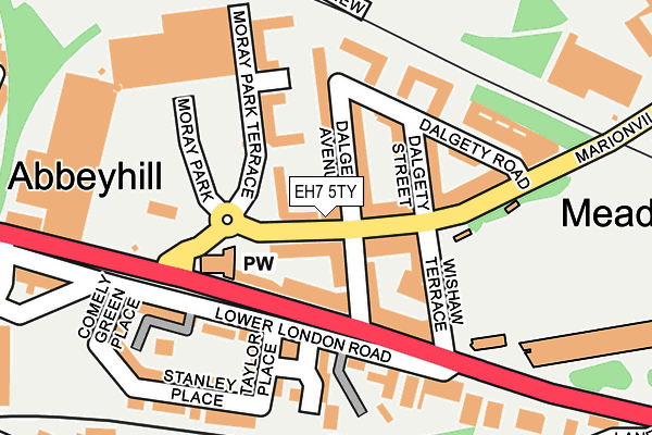 EH7 5TY map - OS OpenMap – Local (Ordnance Survey)