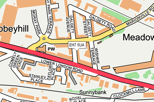 EH7 5UA map - OS OpenMap – Local (Ordnance Survey)