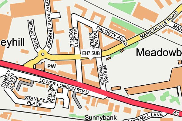 EH7 5UB map - OS OpenMap – Local (Ordnance Survey)