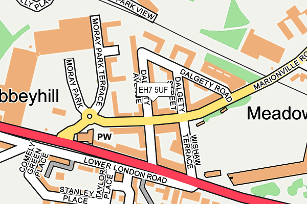 EH7 5UF map - OS OpenMap – Local (Ordnance Survey)