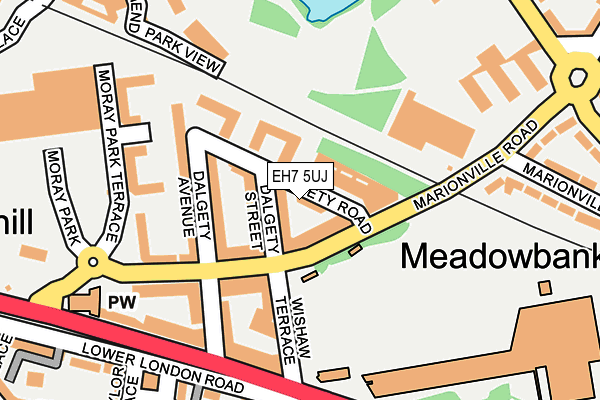 EH7 5UJ map - OS OpenMap – Local (Ordnance Survey)