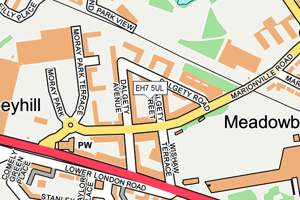 EH7 5UL map - OS OpenMap – Local (Ordnance Survey)