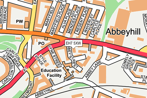 EH7 5XW map - OS OpenMap – Local (Ordnance Survey)