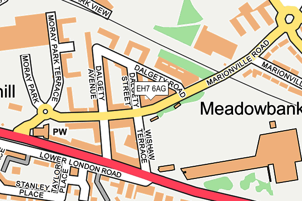 EH7 6AG map - OS OpenMap – Local (Ordnance Survey)