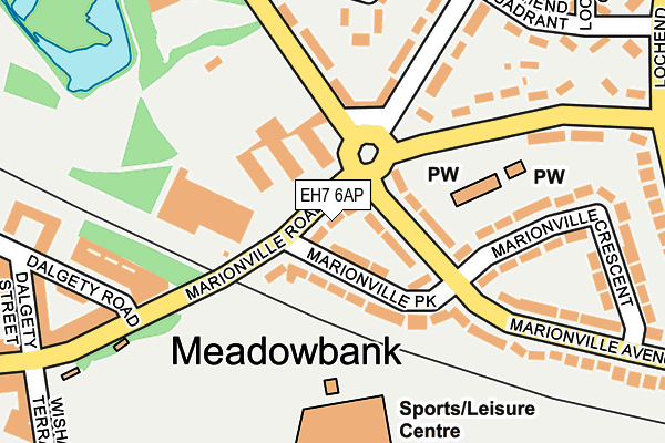 EH7 6AP map - OS OpenMap – Local (Ordnance Survey)