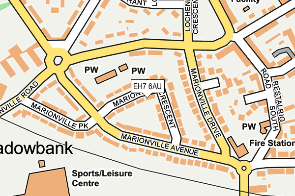 EH7 6AU map - OS OpenMap – Local (Ordnance Survey)