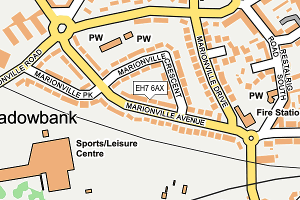 EH7 6AX map - OS OpenMap – Local (Ordnance Survey)