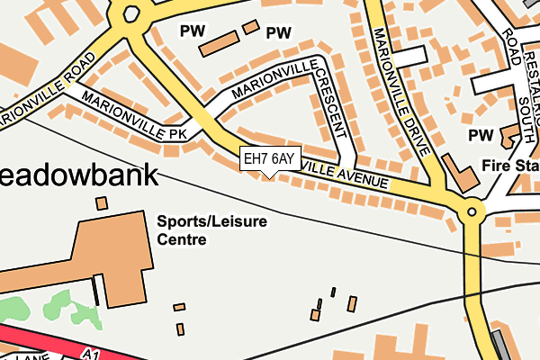 EH7 6AY map - OS OpenMap – Local (Ordnance Survey)