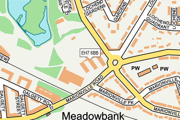 EH7 6BB map - OS OpenMap – Local (Ordnance Survey)