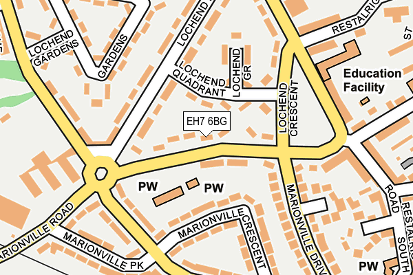 EH7 6BG map - OS OpenMap – Local (Ordnance Survey)