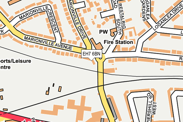 EH7 6BN map - OS OpenMap – Local (Ordnance Survey)