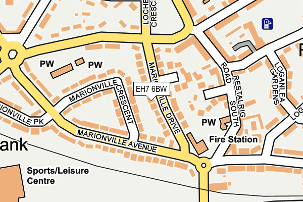 EH7 6BW map - OS OpenMap – Local (Ordnance Survey)