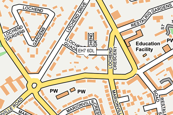 EH7 6DL map - OS OpenMap – Local (Ordnance Survey)