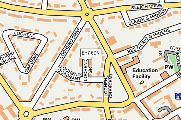 EH7 6DN map - OS OpenMap – Local (Ordnance Survey)