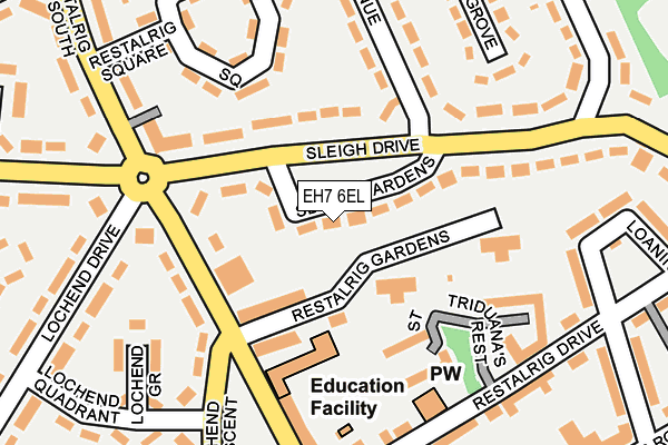 EH7 6EL map - OS OpenMap – Local (Ordnance Survey)