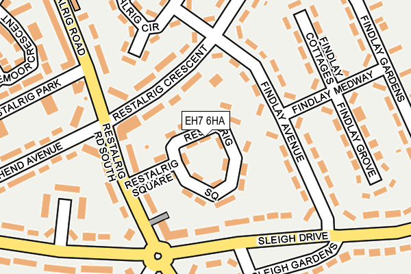 EH7 6HA map - OS OpenMap – Local (Ordnance Survey)