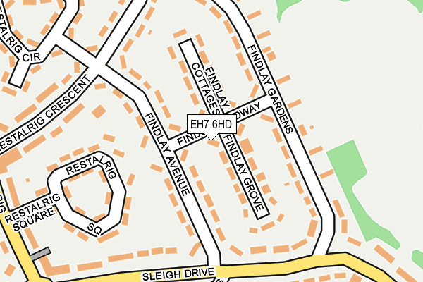 EH7 6HD map - OS OpenMap – Local (Ordnance Survey)