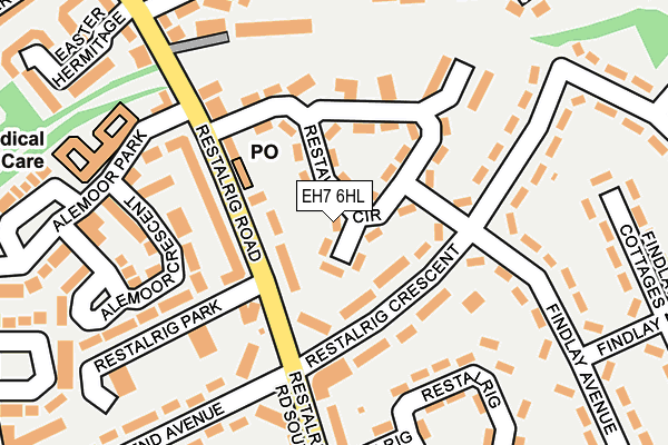 EH7 6HL map - OS OpenMap – Local (Ordnance Survey)